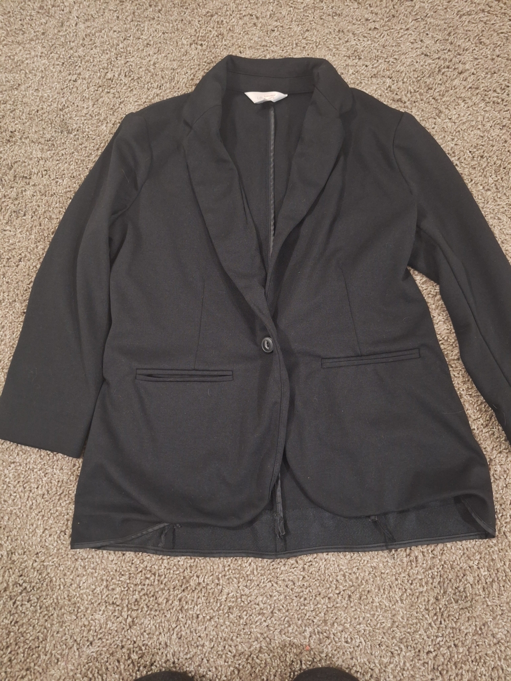 LC Lauren Conrad Black Single-Button Shawl Collar Blazer